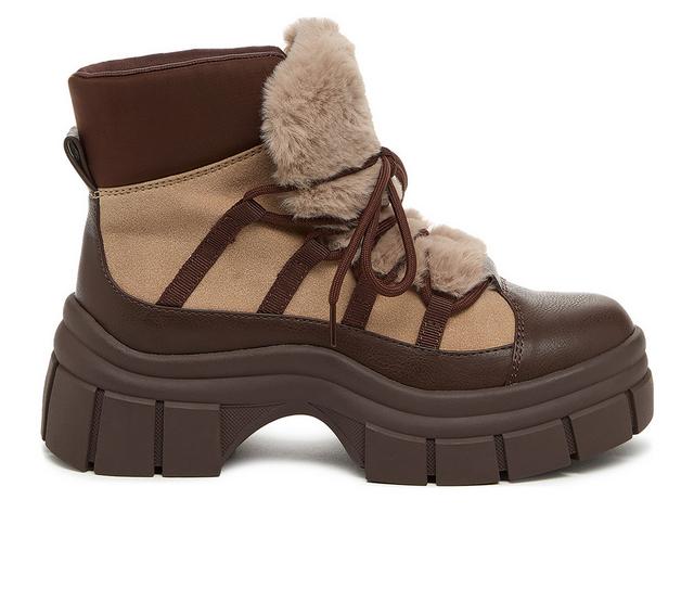 Women's Rocket Dog Tiger Lace Up Booties in Taupe/Dk Brown color