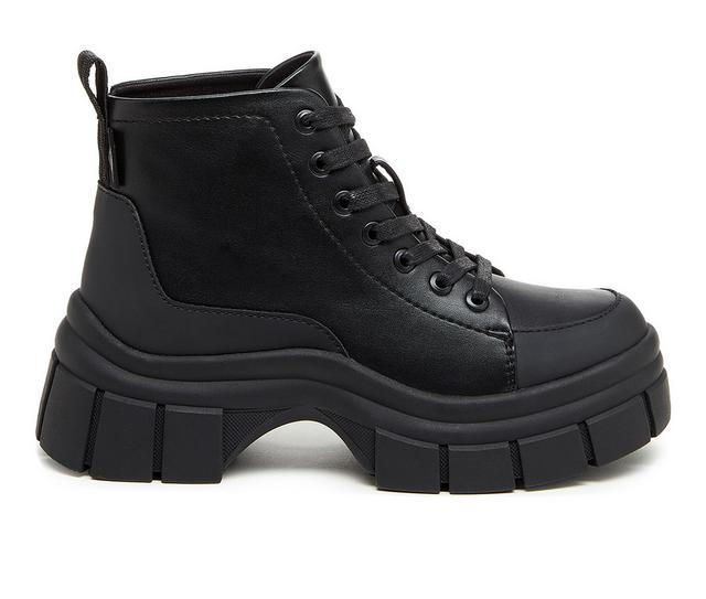 Women's Rocket Dog Trusty Lace Up Boots in Black color