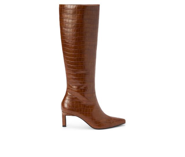 Women's Coconuts by Matisse Robbie Knee High Boots in Cognac Croc color