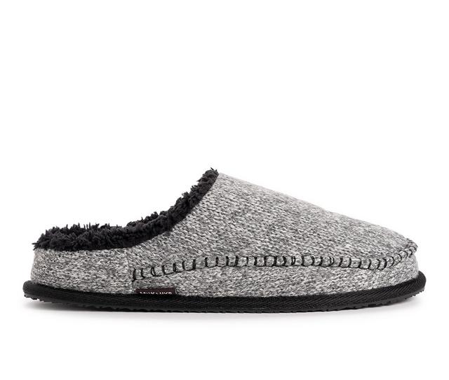 MUK LUKS Men's Pieced Scuff Slippers in Grey Heather color