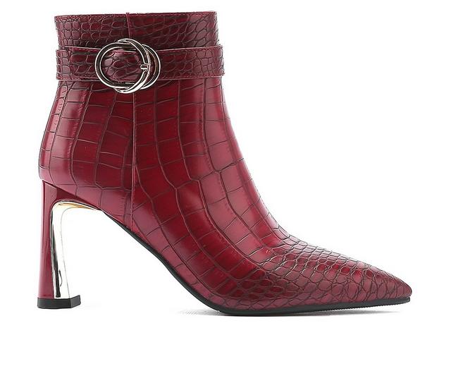 Women's Ninety Union Groovy Booties in Burgundy color