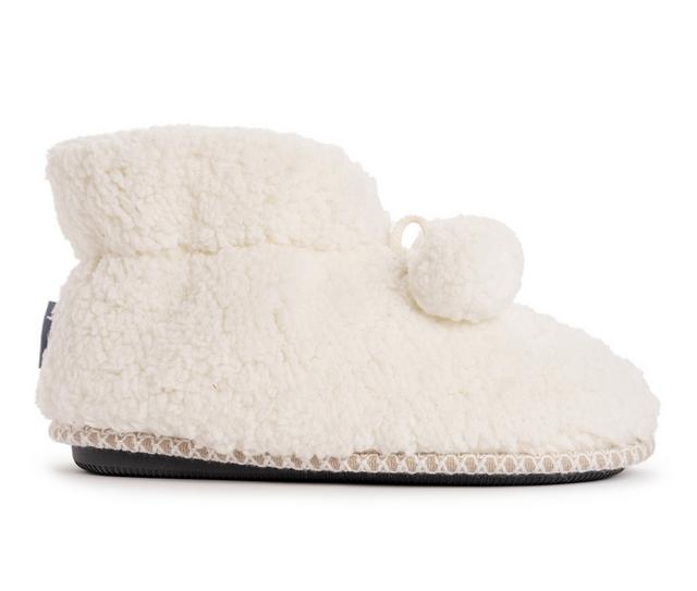 MUK LUKS Leilani Slipper Booties in Ivory color