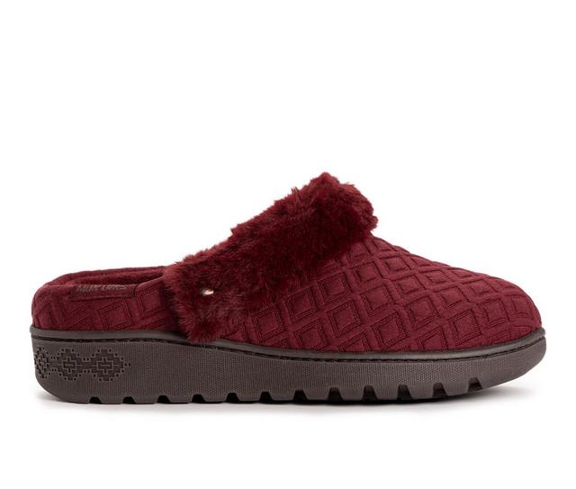 MUK LUKS Quianna Lee Slipper Clogs in Burgundy color