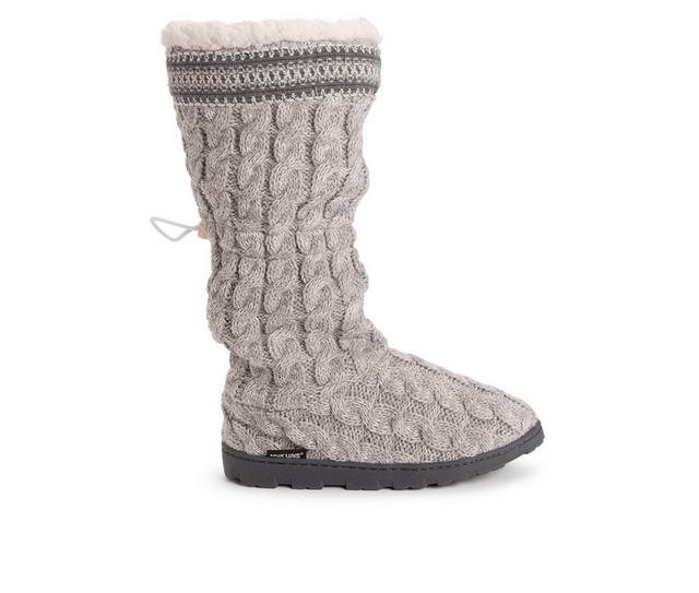 MUK LUKS Tabbi Toggle Slipper Boots in Grey Cable color