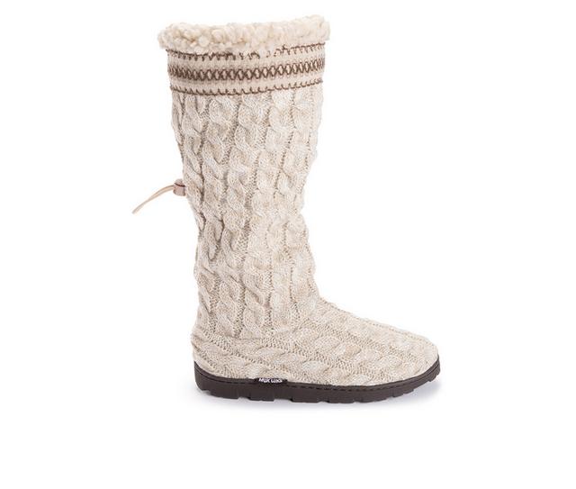 MUK LUKS Tabbi Toggle Slipper Boots in Light Brown color