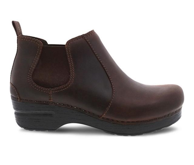 Women's Dansko Frankie Chelsea Booties in Antique Brown color