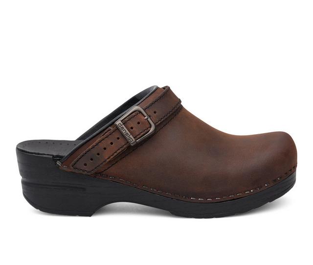 Women's Dansko Ingrid Clogs in Antique Brown color