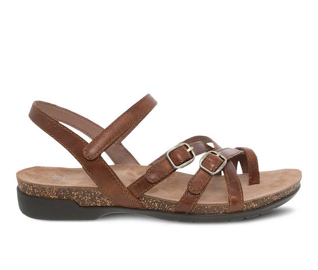Women's Dansko Roslyn Footbed Sandals in Tan color