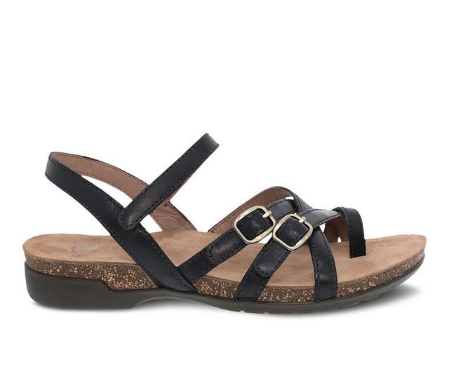 Women's Dansko Roslyn Footbed Sandals in Black color