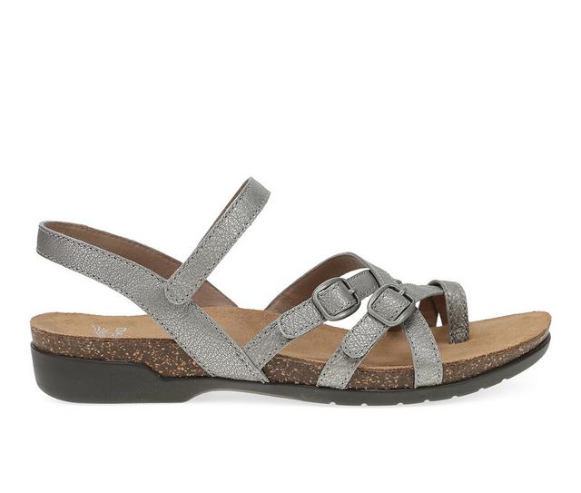 Women's Dansko Roslyn Footbed Sandals in Antique Silver color