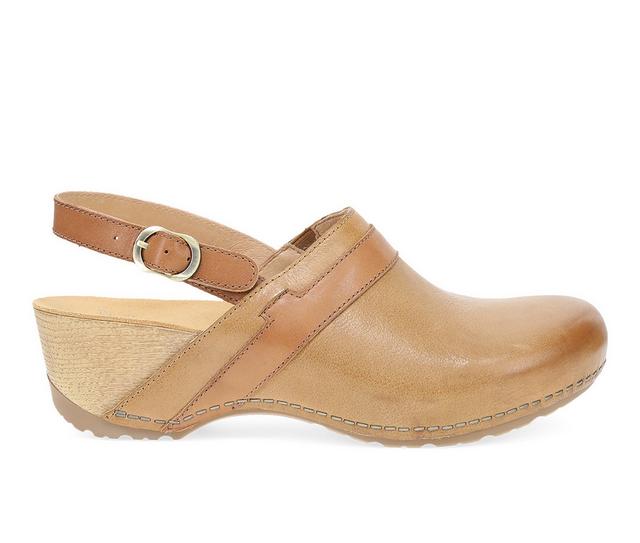 Women's Dansko Tammy Wedged Clogs in Tan color