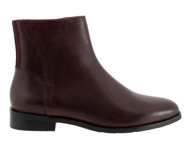 Women's Trotters Ava Booties in Oxblood color