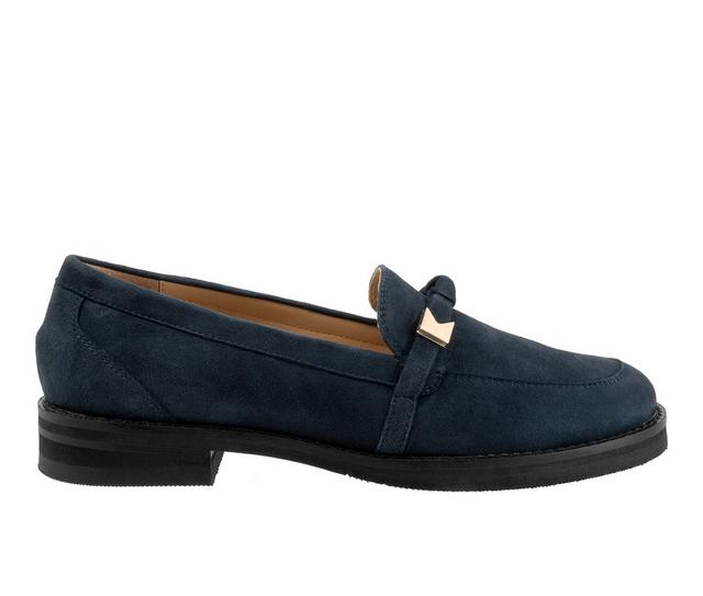 Women's Trotters Femi Loafers in Navy suede color