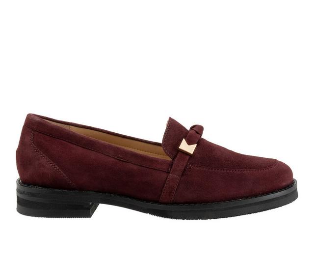 Women's Trotters Femi Loafers in Oxblood sue color