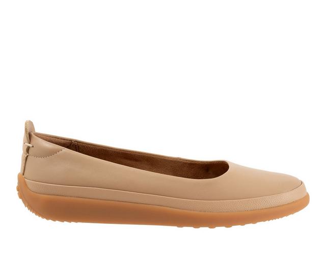 Women's Softwalk Disa Flats in Beige color