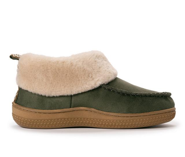 MUK LUKS Selah Slipper Booties in Olive color