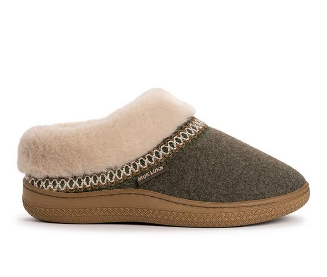 MUK LUKS Neira Slippers in Olive heather color