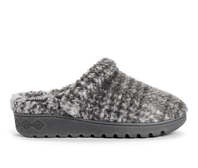 MUK LUKS Quianna Lynn Slippers in Charcoal Plaid color