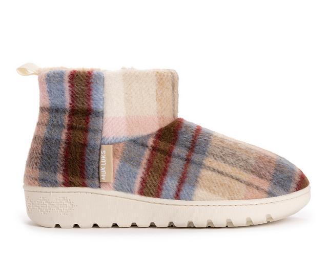 MUK LUKS Avery Slipper Booties in Plaid Multi color