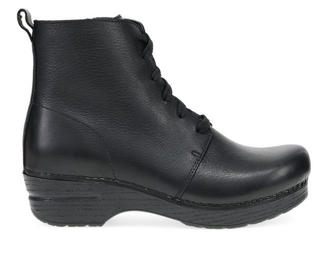 Women's Dansko Sigourney Combat Boots in Black color