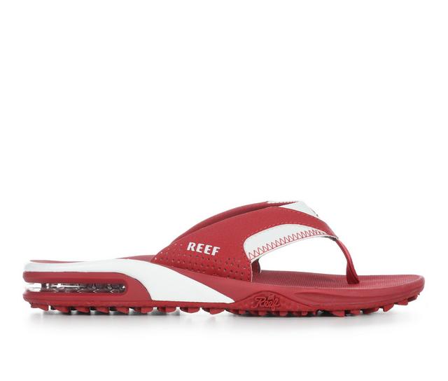 Men's Reef Fanning Pregame Flip-Flops in Crimson/White color