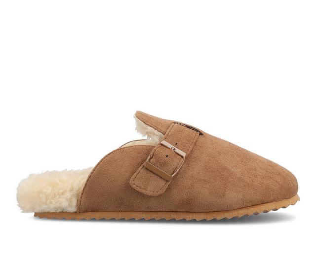 Women's Journee Collection Ardenn Clog Slippers in Tan color