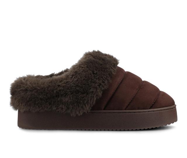 Journee Collection Blair Clog Slippers in Brown color