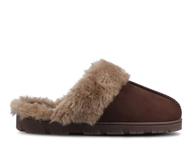 Journee Collection Kalli Clog Slippers in Chocolate color