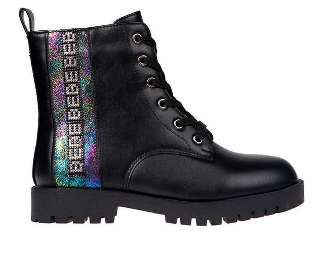 Girls' Bebe Littl Kid Cleo Combat Boots in Black color