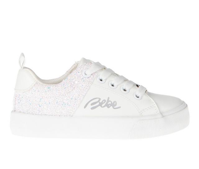 Girls' Bebe Little Kid Page Sneakers in White color