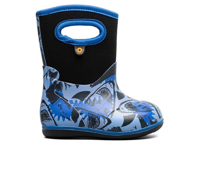 Bogs Footwear Baby Classic Sharks Rain Boots in Vista Blue color