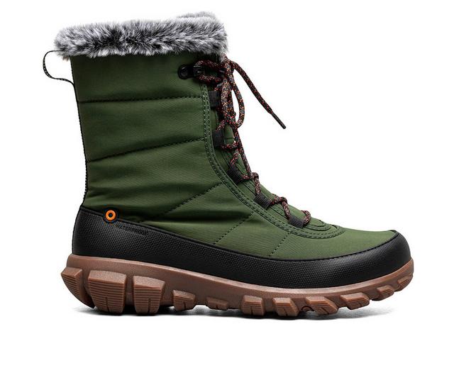 Bogs Footwear Cedar Quilt Lace Winter Boots in Kombu Green color
