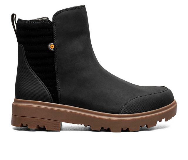 Bogs Footwear Holly Zip Leather II Rain Boots in Black color