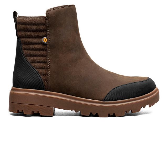 Bogs Footwear Holly Zip Leather II Rain Boots in Slate Black color