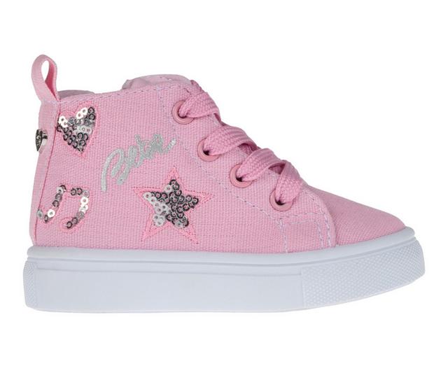 Girls' Bebe Toddler Dacee High Top Sneakers in Pink color