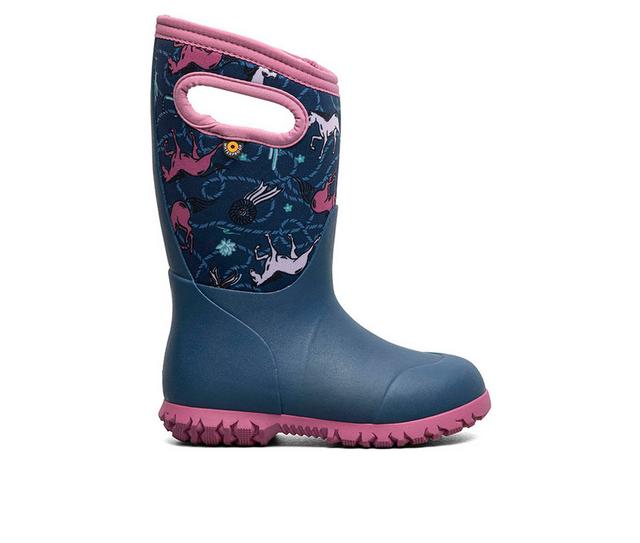 Bogs Footwear York Horses Rain Boots in Blue Opal color