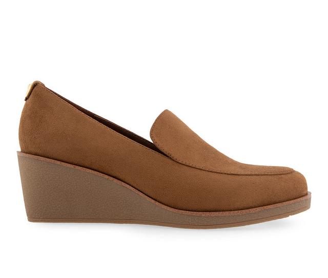 Women's Aerosoles Basil Wedge Loafers in Tobacco color