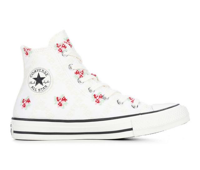 Girls' Converse Big Kid High Vintage Floral High-Top Sneakers in Vintage White color