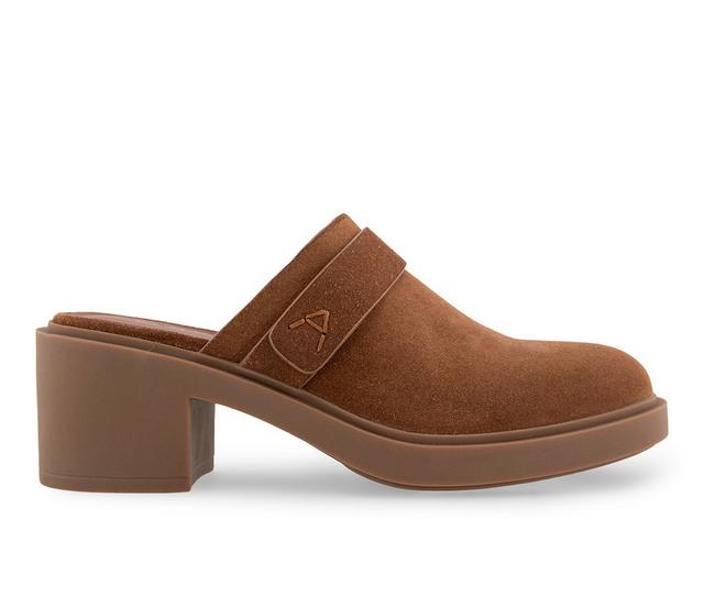 Women's Aerosoles Gunda Clogs in Tobacco Suede color