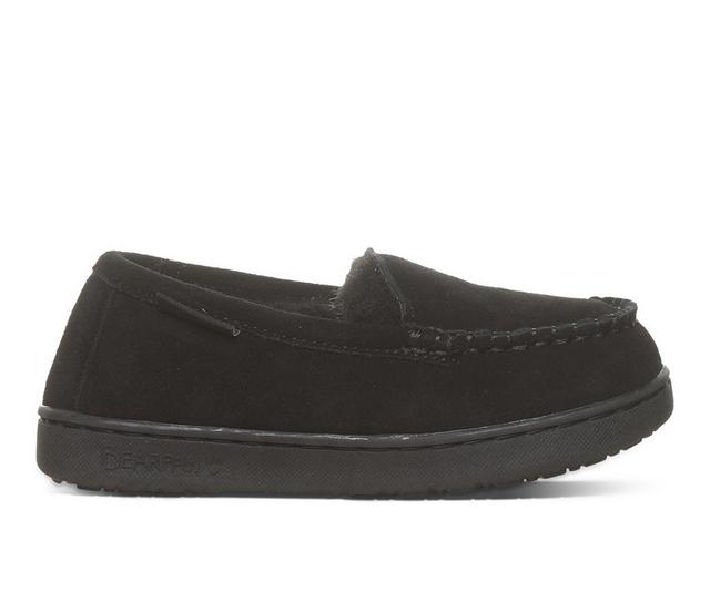 Bearpaw Little & Big Kid Jamie Moccasin Slippers in Black color