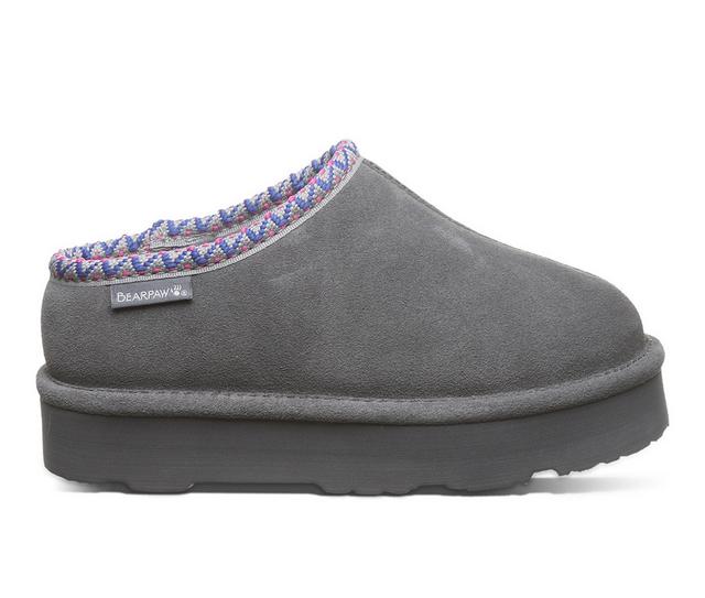 Bearpaw Little & Big Kid Martis Platform Clog Slippers in Charcoal color