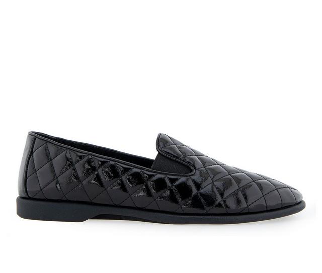 Women's Aerosoles Nuit Flats in Black Quilted color