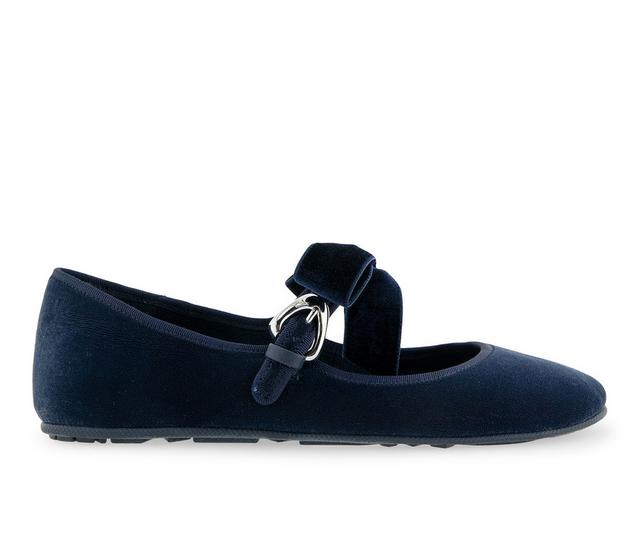 Women's Aerosoles Poppy Mary Jane Flats in Navy color