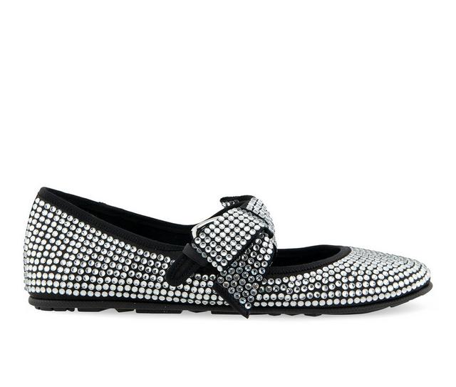 Women's Aerosoles Poppy Mary Jane Flats in Black / White color