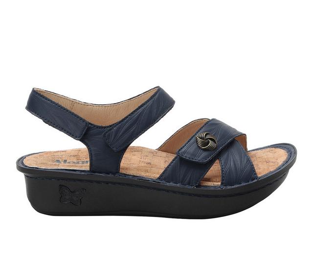 Women's ALEGRIA Kelsi Wedge Sandals in Navy color