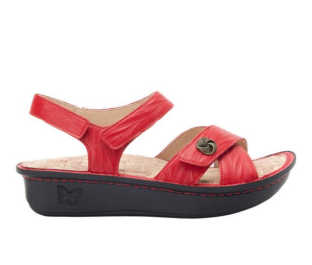 Women's ALEGRIA Kelsi Wedge Sandals in Red color