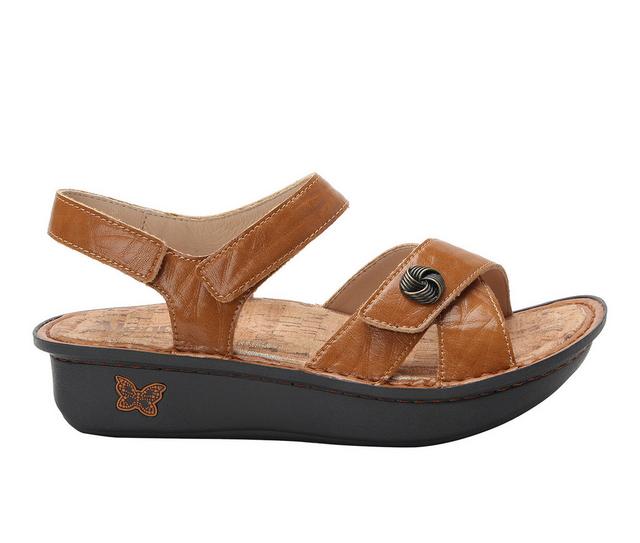 Women's ALEGRIA Kelsi Wedge Sandals in Cognac color