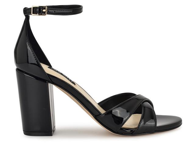 Women's Nine West Saile Dress Sandals in Black Patent color