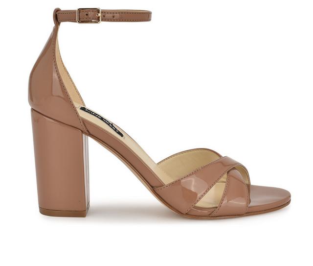 Women's Nine West Saile Dress Sandals in Natural Patent color