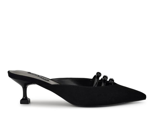 Women's Nine West Weeka Dress Mules in Black color